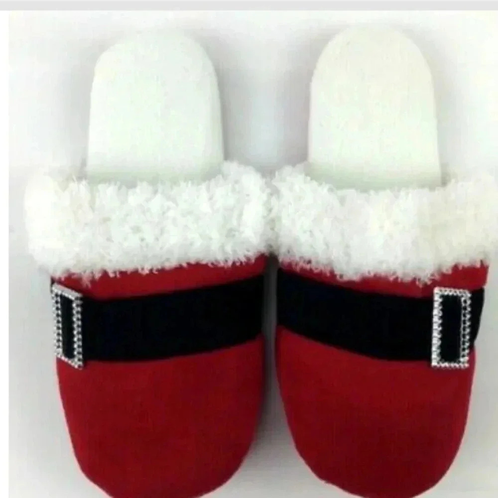 Avon Fluffy Santa Bling Slippers M 7/8‎